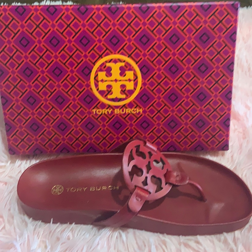 Red Tory Burch flat sandal